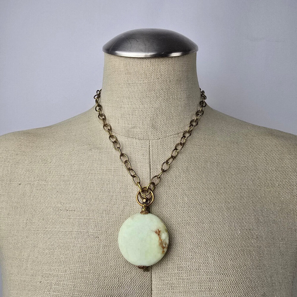 Elvira Bronze Natural Stone Pendant Necklace